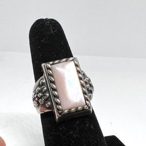 CAROLYN POLLACK 9.25 Pink Mother of Pearl RING Sz 7